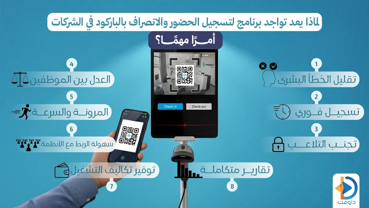 برنامج حضور وانصراف الموظفين بالباركود
